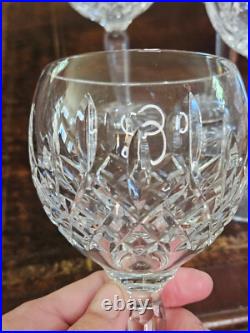SET OF 6 Waterford Lismore Crystal Hock Balloon Wine Glasses 8oz
