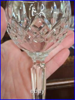 SET OF 6 Waterford Lismore Crystal Hock Balloon Wine Glasses 8oz