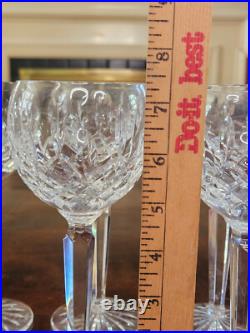 SET OF 6 Waterford Lismore Crystal Hock Balloon Wine Glasses 8oz