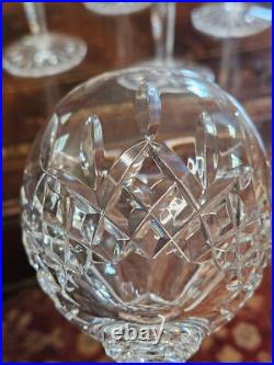 SET OF 6 Waterford Lismore Crystal Hock Balloon Wine Glasses 8oz