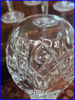 SET OF 6 Waterford Lismore Crystal Hock Balloon Wine Glasses 8oz