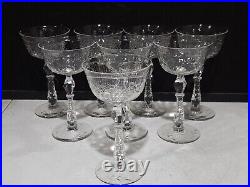 SET OF 8- Libbey Rock Sharpe 1008-3 Crystal 6.5 CHAMPAGNE Glasses