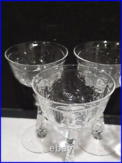 SET OF 8- Libbey Rock Sharpe 1008-3 Crystal 6.5 CHAMPAGNE Glasses