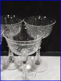 SET OF 8- Libbey Rock Sharpe 1008-3 Crystal 6.5 CHAMPAGNE Glasses