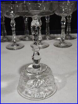 SET OF 8- Libbey Rock Sharpe 1008-3 Crystal 6.5 CHAMPAGNE Glasses