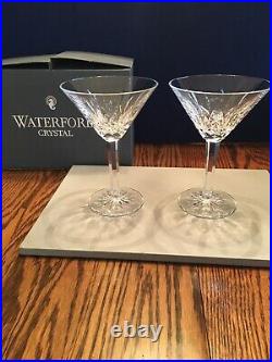 SET of 2 Waterford Crystal LISMORE Martini Glasses Original box. Excellent