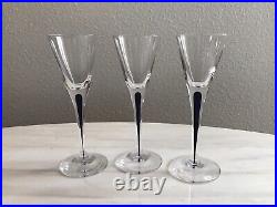 SET of 3 Orrefors INTERMEZZO BLUE Teardrop Schnapps Shot Apéritif Glasses