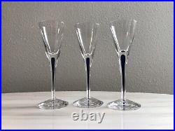 SET of 3 Orrefors INTERMEZZO BLUE Teardrop Schnapps Shot Apéritif Glasses