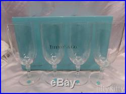 SET of 4 TIFFANY & CO HAMPTON CRYSTAL ICED TEA GLASS RETIRED RARE NIB NWT NEW