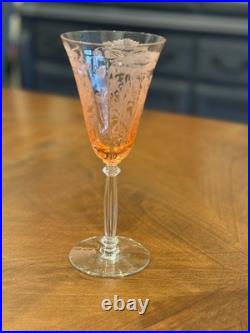 SET of 4 Tiffin-Franciscan Flanders Pink Poppy Water Goblets 8.25