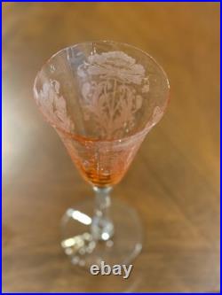 SET of 4 Tiffin-Franciscan Flanders Pink Poppy Water Goblets 8.25