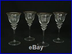 SET of 4 VINTAGE 70's GUCCI WINE GLASSES with GOLD TONE RIM 8 H
