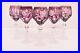 SET of 5 BOHEMIAN CZECH CUT TO CLEAR 7.75 WINE HOCKS GOBLETS CRYSTAL GLASSES