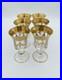 SET of 6-Murano Medici FLARED WINE Etched Crystal Goblets/Glasses Gold Rim