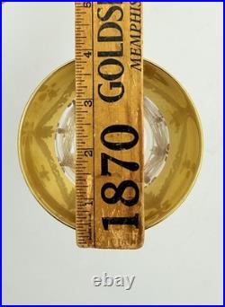 SET of 6-Murano Medici FLARED WINE Etched Crystal Goblets/Glasses Gold Rim