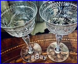 SHORT SALE SET 4(four) Antique Thomas Webb cut crystal wine English stemware