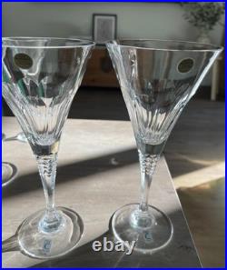 STUNNING, RARE Vintage Christinenhutte Crystal Goblets, Unused Mint, set of 2