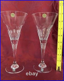 STUNNING, RARE Vintage Christinenhutte Crystal Goblets, Unused Mint, set of 2