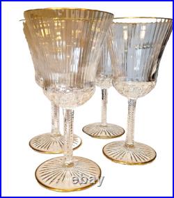 Saint Louis Apollo Gold Trimmed Crystal Glasses France 1982 never used set of 4 Saint Louis Apollo Gold Trimmed Crystal Glasses France 1982 never used set of 4