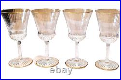 Saint Louis Apollo Gold Trimmed Crystal Glasses France 1982 never used set of 4 Saint Louis Apollo Gold Trimmed Crystal Glasses France 1982 never used set of 4