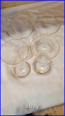 Saint Louis Apollo Gold Trimmed Crystal Glasses France 1982 never used set of 4 Saint Louis Apollo Gold Trimmed Crystal Glasses France 1982 never used set of 4