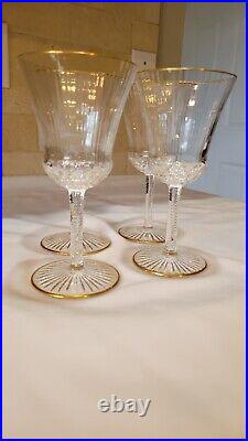 Saint Louis Apollo Gold Trimmed Crystal Glasses France 1982 never used set of 7 Saint Louis Apollo Gold Trimmed Crystal Glasses France 1982 never used set of 7