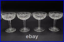 Saint St. Louis Crystal Florence Pineapple Continental Champagne Saucers Set 4
