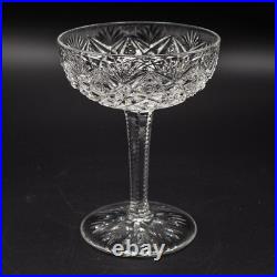 Saint St. Louis Crystal Florence Pineapple Continental Champagne Saucers Set 4