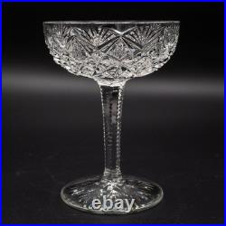 Saint St. Louis Crystal Florence Pineapple Continental Champagne Saucers Set 4