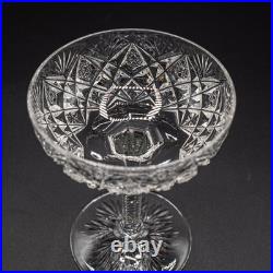 Saint St. Louis Crystal Florence Pineapple Continental Champagne Saucers Set 4