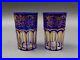 Saint St Louis Crystal France Rabat Blue Gold Gilded Tea Tumbles Glass Set Of 2