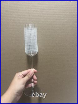 Salviati Champagne Flutes Handblown Italian Crystal Glass Set of 3