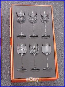 Salviati NEW Crystal Venezia Italian Wine Glasses Set of 6 Assorted Patterns NIB