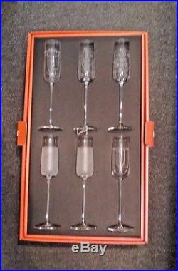 Salviati NEW IN BOX Champagne Flutes Assorted Set of Six