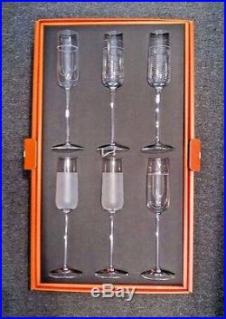 Salviati NEW IN BOX Champagne Flutes Assorted Set of Six