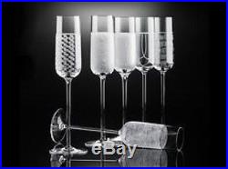 Salviati NEW IN BOX Champagne Flutes Assorted Set of Six #10700
