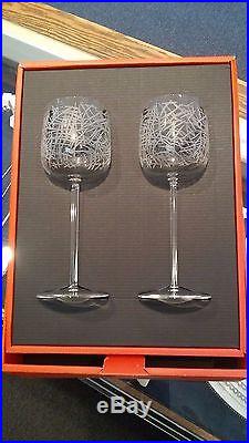 Salviati NEW IN BOX TWIGS Bicchieri Vino Glasses Stems Set of Two VHTF