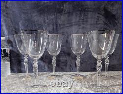 Sasaki Crystal RENAISSANCE PLATINUM Wine / Iced Tea Glasses NEW! Set Of SIX! FS