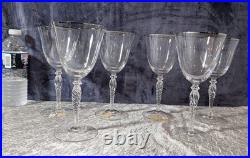 Sasaki Crystal RENAISSANCE PLATINUM Wine / Iced Tea Glasses NEW! Set Of SIX! FS