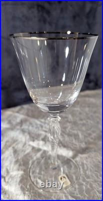 Sasaki Crystal RENAISSANCE PLATINUM Wine / Iced Tea Glasses NEW! Set Of SIX! FS