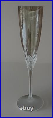 Sasaki Lily of the Valley Crystal Champagne Flutes 2 Pc Set Frosted Stems