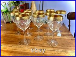 Set 10 Glastonbury Nobility Gold Rim 7 Water/Wine Goblet