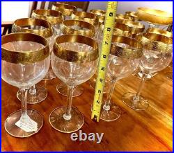 Set 10 Glastonbury Nobility Gold Rim 7 Water/Wine Goblet