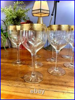 Set 10 Glastonbury Nobility Gold Rim 7 Water/Wine Goblet