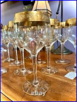 Set 10 Glastonbury Nobility Gold Rim 7 Water/Wine Goblet