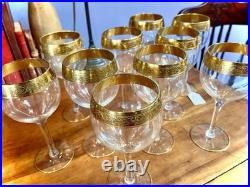 Set 10 Glastonbury Nobility Gold Rim 7 Water/Wine Goblet