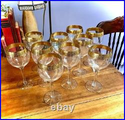 Set 10 Glastonbury Nobility Gold Rim 7 Water/Wine Goblet