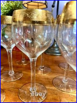 Set 10 Glastonbury Nobility Gold Rim 7 Water/Wine Goblet