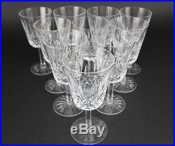 Set 10 Waterford Deep Cut Irish Crystal LISMORE 6 7/8 Water Goblet Glasses ABV