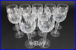 Set 11 Waterford Deep Cut Irish Crystal LISMORE Balloon Wine Hock Glasses NR ABV